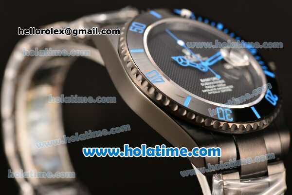 Rolex Submariner Bamford Asia 2813 Automatic Full PVD with Black Micro-Checkered Dial - Blue Spirit - Click Image to Close